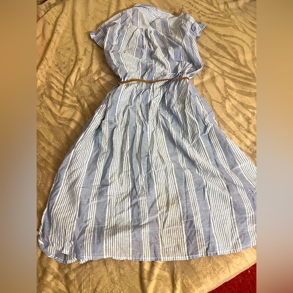 Zara Stripped Belted Shirt Dress - Picture 10 of 12